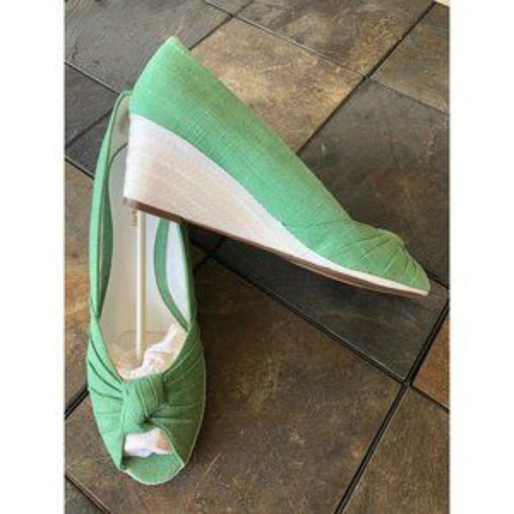 ETIENNE AIGNER DIPLOMAT WEDGE PEEP TOE ESPADRILLE HEELS - Picture 3 of 6
